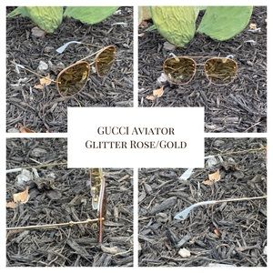 GUCCI Aviator Rose/Gold Glitter Gradient (Authentic)